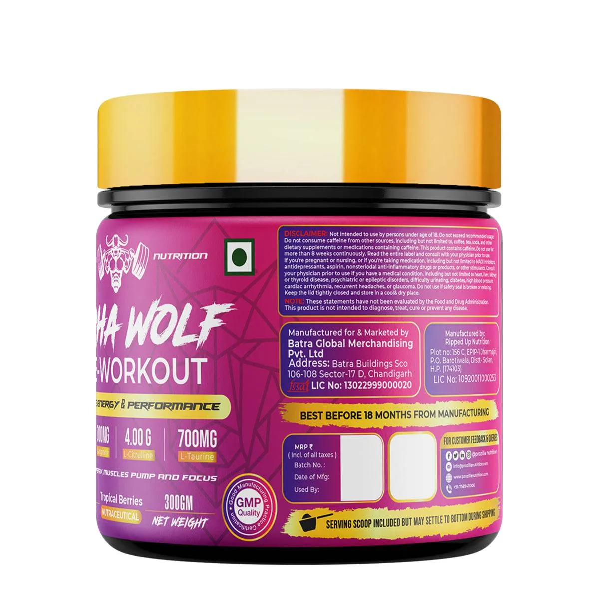 Prozilla Nutrition Alpha wolf Pre-Workout