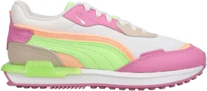 Puma - Womens City Rider Translucent Shoes, Size: 7 M US, Color: Puma White/Fizzy Lime/Opera Mauve