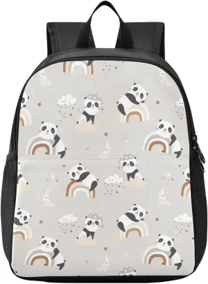 Rainbow Hat Panda Toddler Backpack for Boys Girls 3-6 Mini Backpacks for Elementary Lightweight Kids Bookbag for Preschool Kindergarten for Travel School