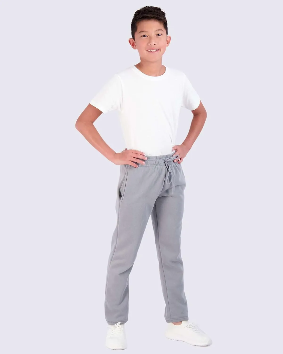 Real Essentials 3 Pack: Boys' Tech Fleece Open Bottom Sweatpants with Pockets