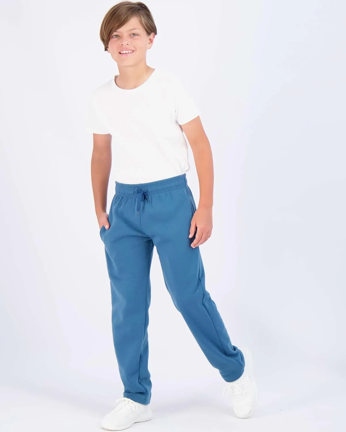 Real Essentials 3 Pack: Boys' Tech Fleece Open Bottom Sweatpants with Pockets