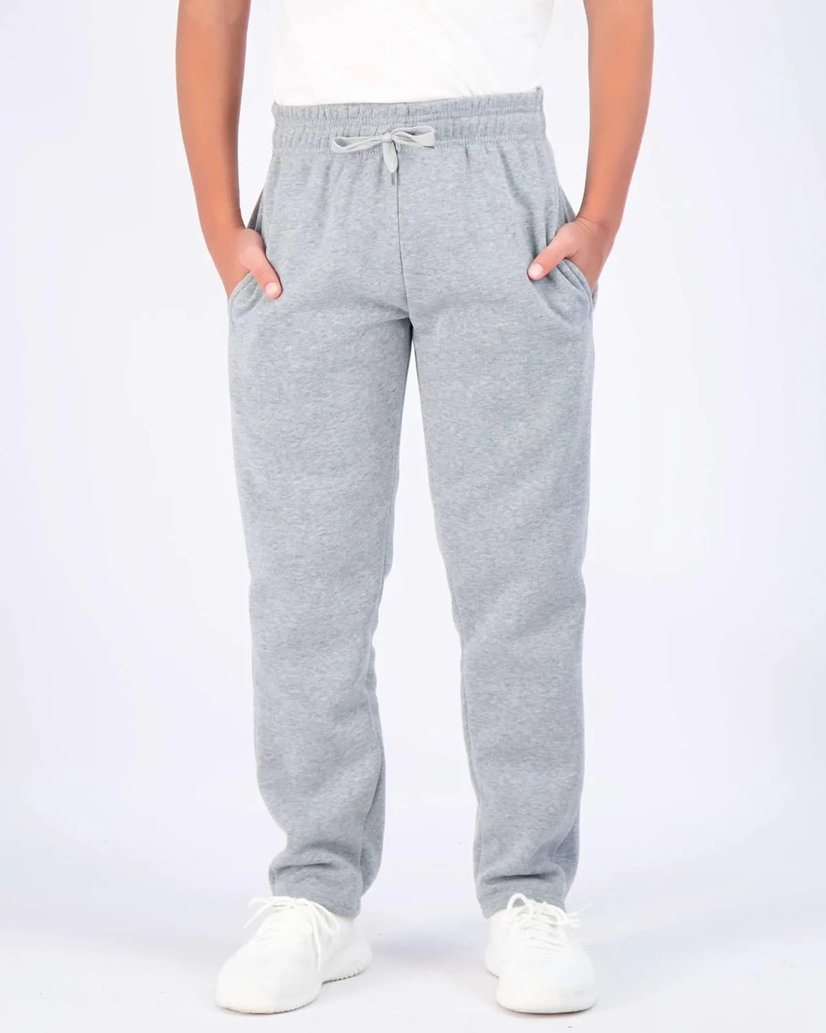 Real Essentials 3 Pack: Boys' Tech Fleece Open Bottom Sweatpants with Pockets