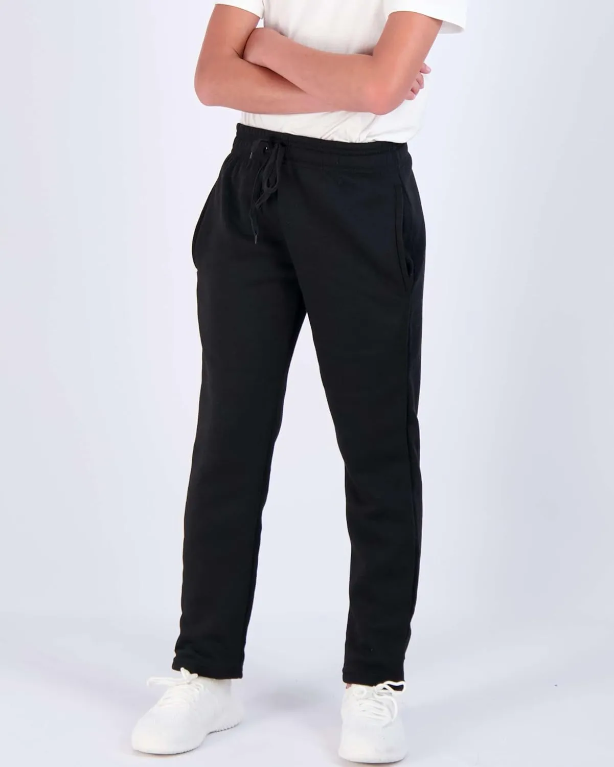 Real Essentials 3 Pack: Boys' Tech Fleece Open Bottom Sweatpants with Pockets