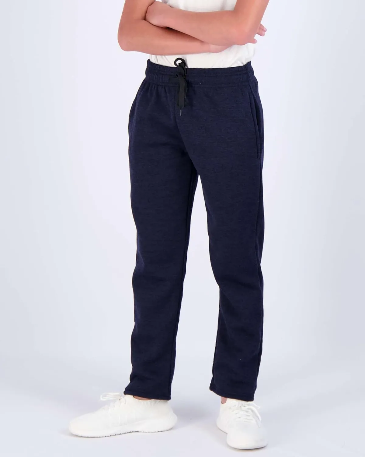 Real Essentials 3 Pack: Boys' Tech Fleece Open Bottom Sweatpants with Pockets