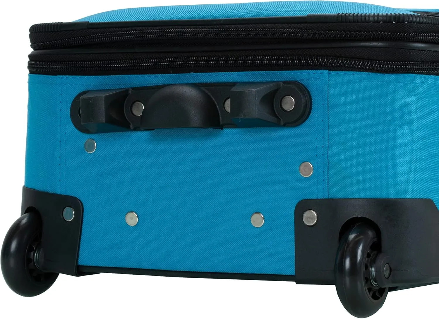 Rockland Fashion Softside Upright Luggage Set, Expandable, Wheel, Telescopic Handle,Turquoise, 2-Piece (14/19)