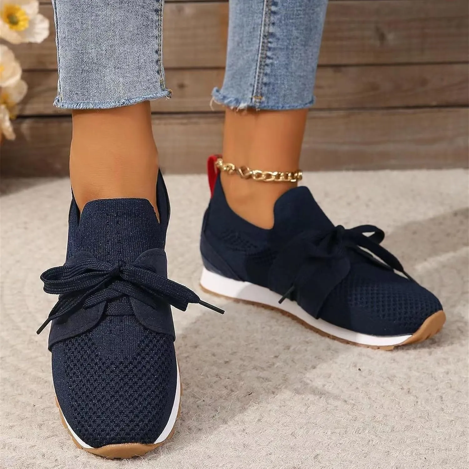 Running Shoes For Women Slip On Breathable Mesh Walking Shoes Fashion Sneakers Comfort Tennis Athletic Workout Shoes