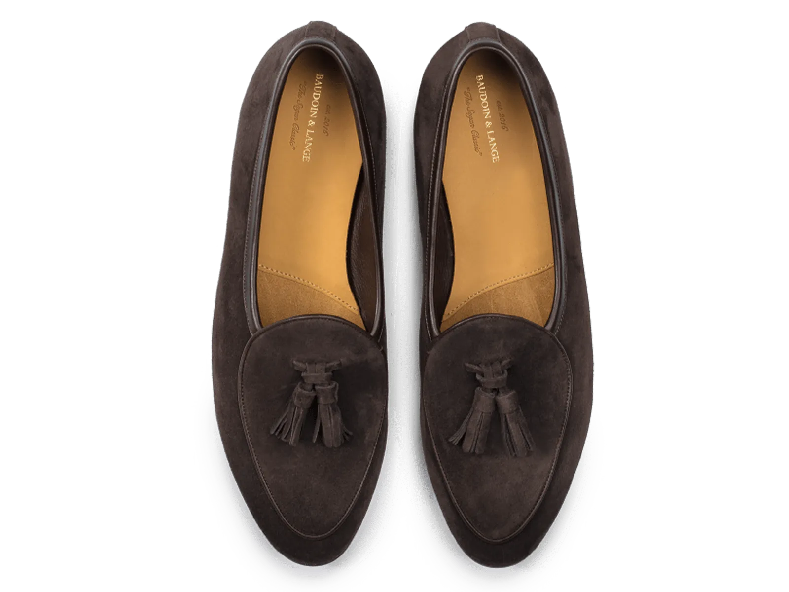 Sagan Classic Tassel Loafers in Lusitanias Dark Brown Asteria Suede with Rubber Sole