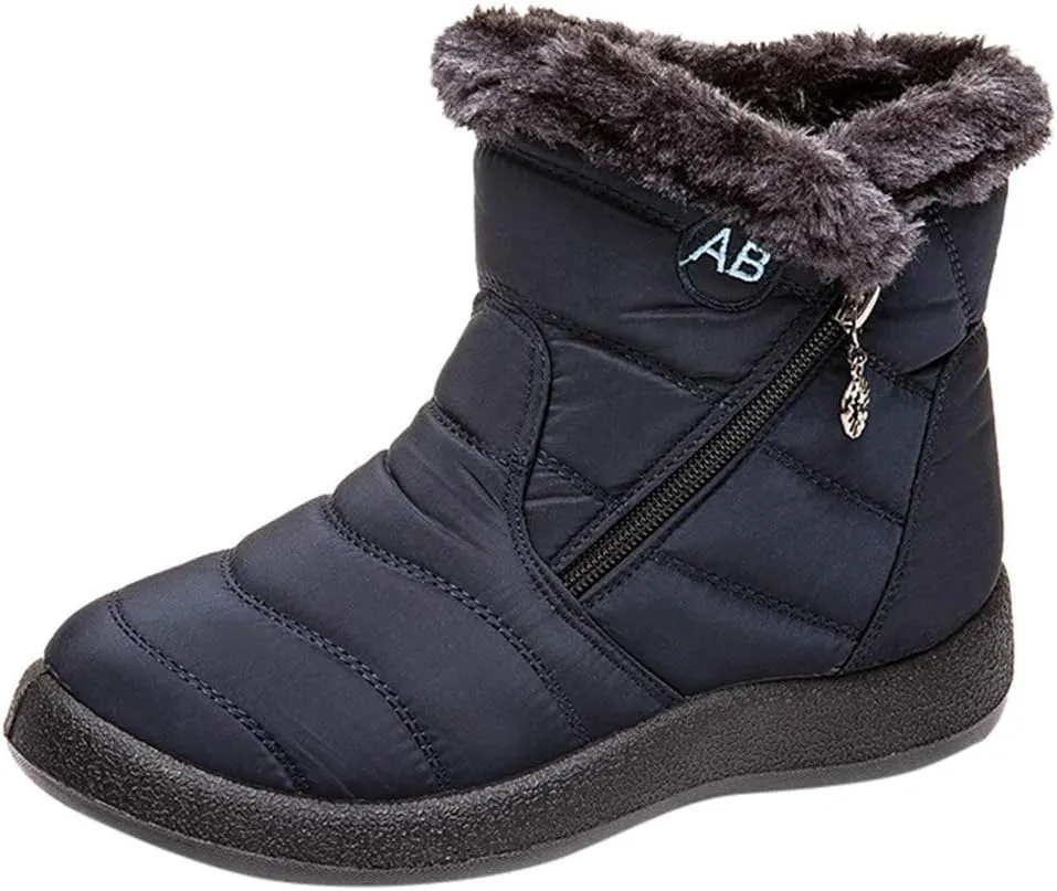 SBGMoSJ Short Winter Boots Extra Wide for Women Waterproof Snow Non Slip Winter Boots Waterproof Fashion Winter Boots for Women 2023 Womens Waterproof Boots Botas De Invierno Para Mujer Con Tacones