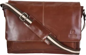 SERGA Real Leather Messenger Laptop Bag for Men & Women LEGACY