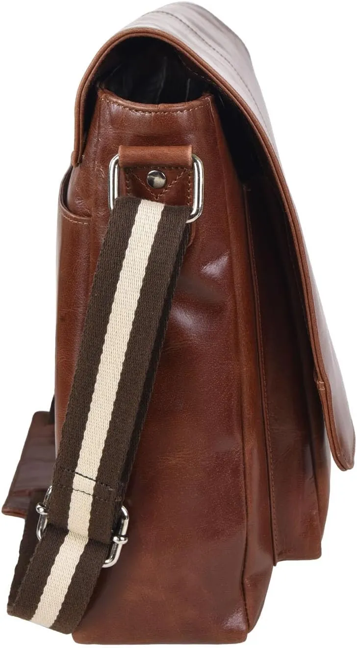 SERGA Real Leather Messenger Laptop Bag for Men & Women LEGACY