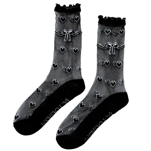 Sheer Heart Socks in Black