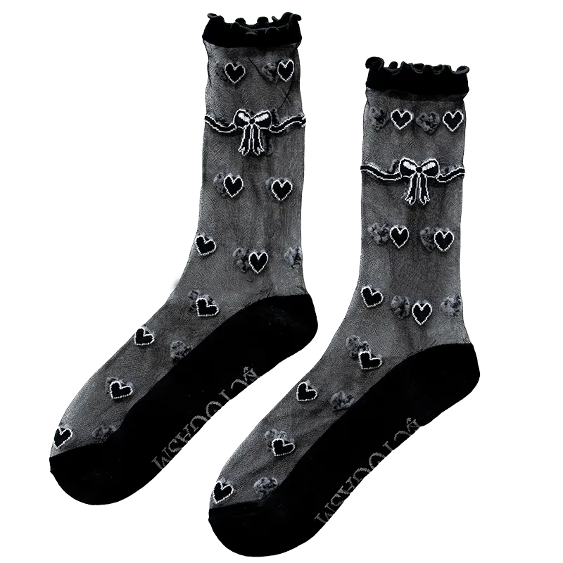 Sheer Heart Socks in Black