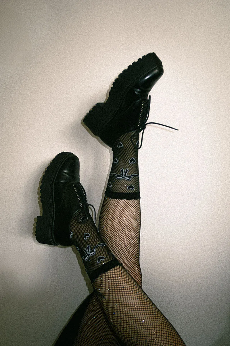 Sheer Heart Socks in Black