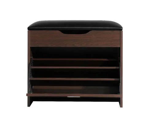 Shoe Cabinet Bench Shoes Organiser Storage Rack Wooden Cupboard 15 Pairs