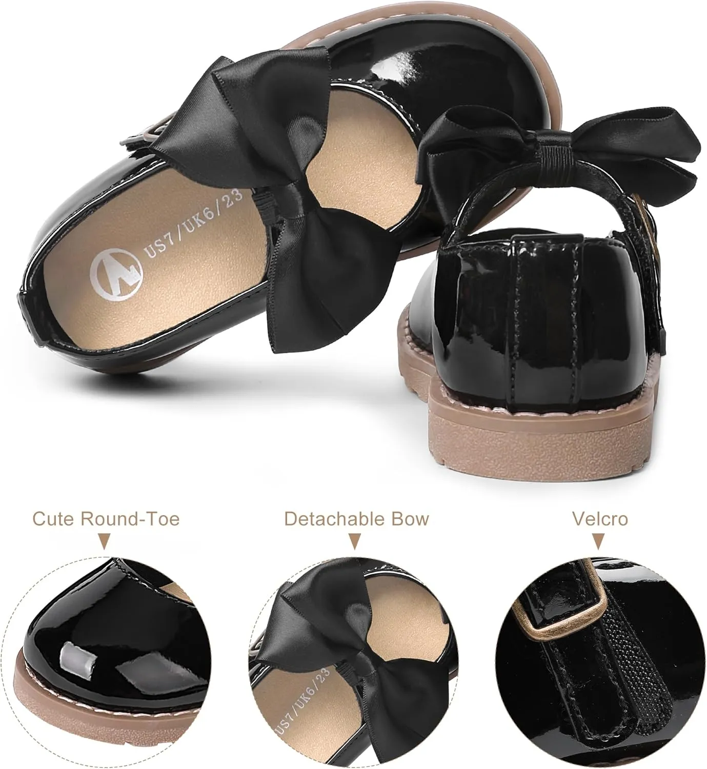 shoeslocker Toddler Girl Dress Shoes-Little Girl Mary Jane Shoes Wedding Party Casual Soft Walking