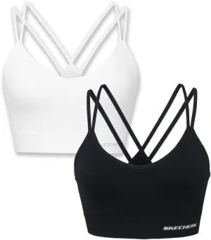 Skechers Ladies Strappy Bra 2 Pack - Flexible Movement, Sports Fitness, Small