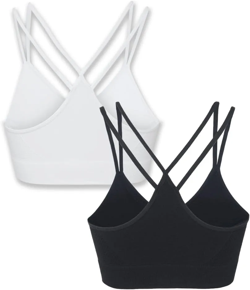 Skechers Ladies Strappy Bra 2 Pack - Flexible Movement, Sports Fitness, Small