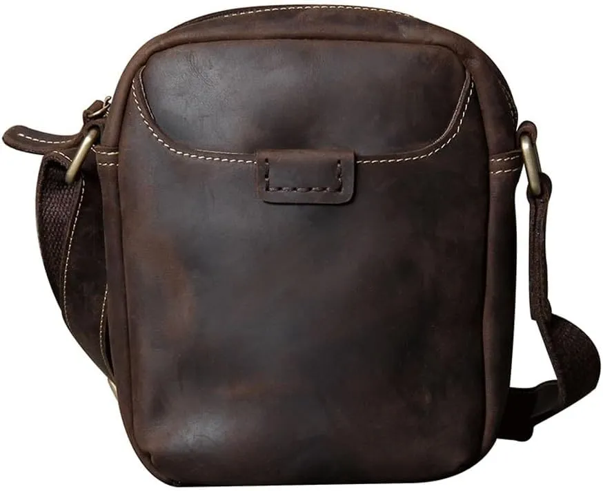 Small Satchel Crazy Horse Leather Vintage Crossbody Bag Carrying Backpack crossbody