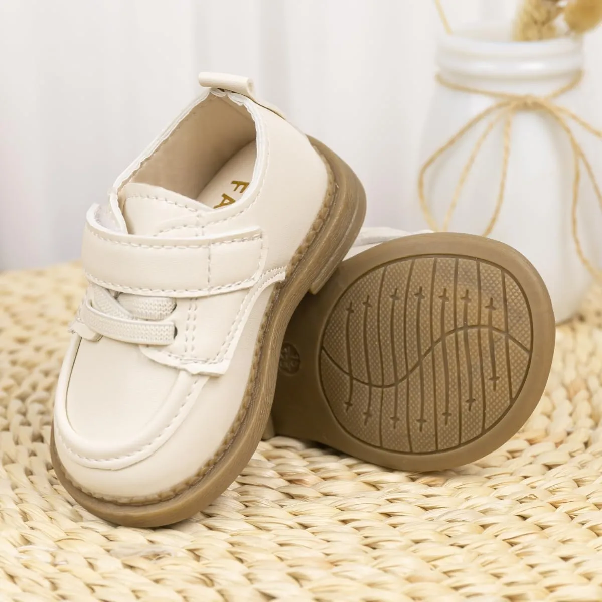 Sonsage Infant Baby Boys Girls Oxford Shoes PU Leather Loafers Flats Non-Slip Unisex Classic Moccasins Rubber Soft Sole Newborn Toddler Walking School Uniform Wedding Dress Shoe