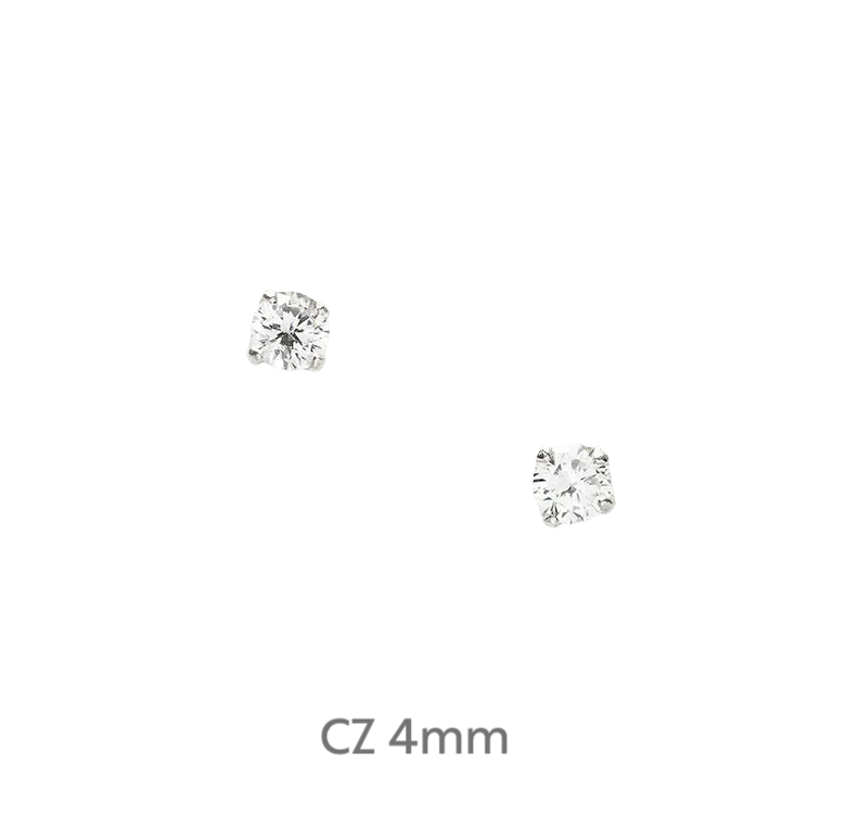 Sterling Silver Crystal Stud Earrings on a Boxed High Heels Card - Elegant and Stylish