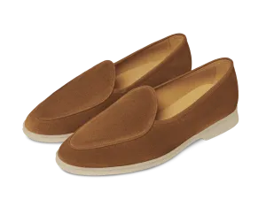 Stride Loafers in Cork Brown Glove Suede with Natural Sole
