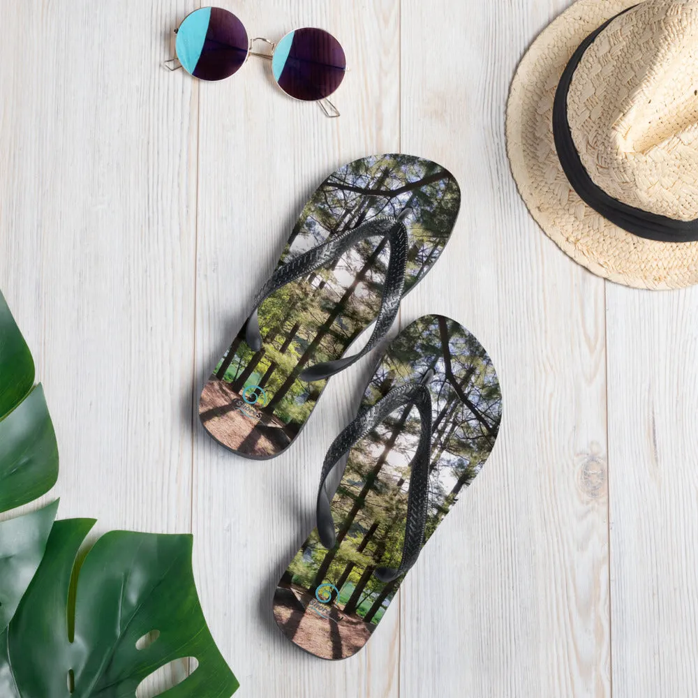 Sun-Filtered Grove of Trees Flip-Flops