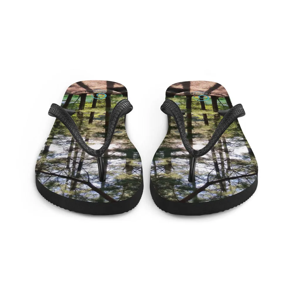 Sun-Filtered Grove of Trees Flip-Flops