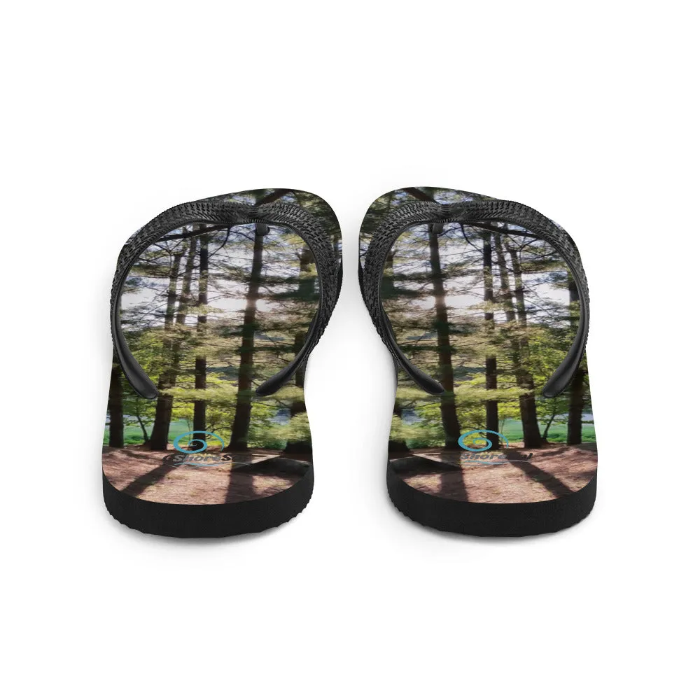 Sun-Filtered Grove of Trees Flip-Flops