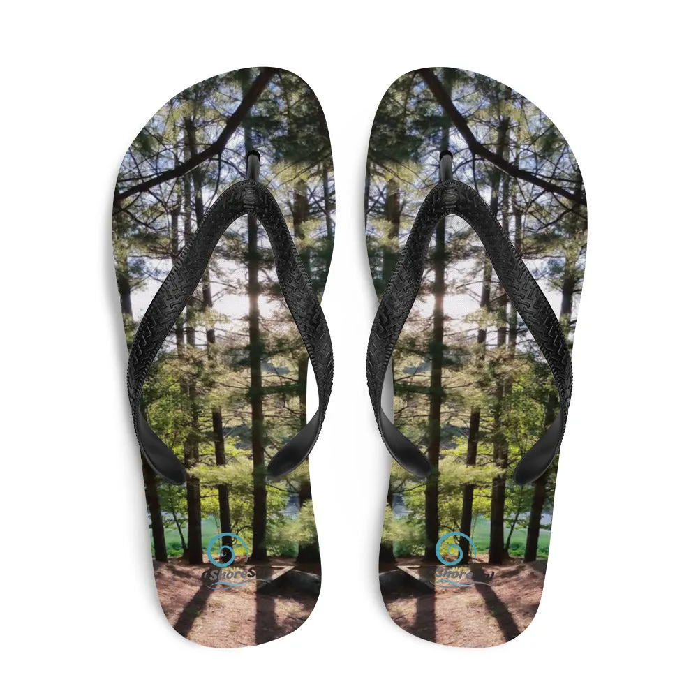Sun-Filtered Grove of Trees Flip-Flops