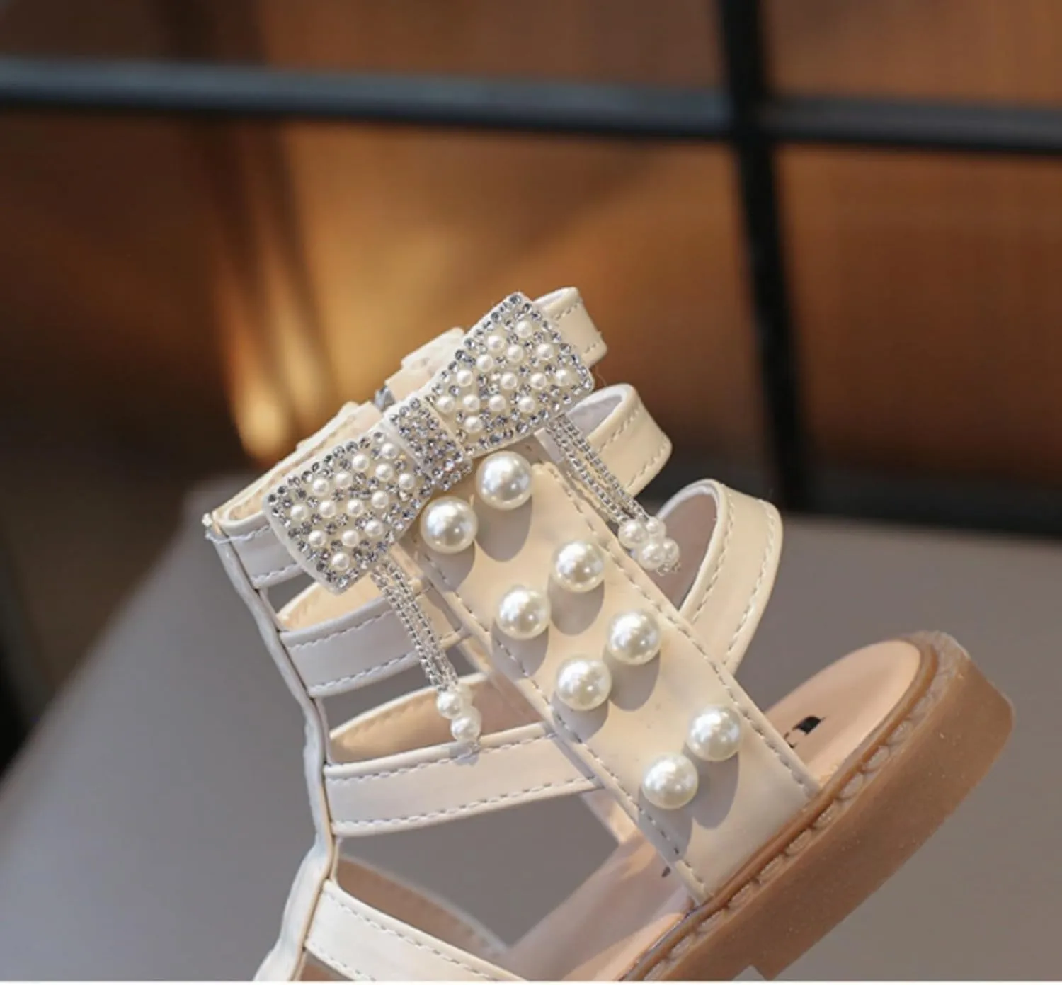 Toddler Girls Sandals Gladiato?? Shoe Side Zipper Non Slip Summer Beach Shoes Outdoor Princess Dress Flat Fashion