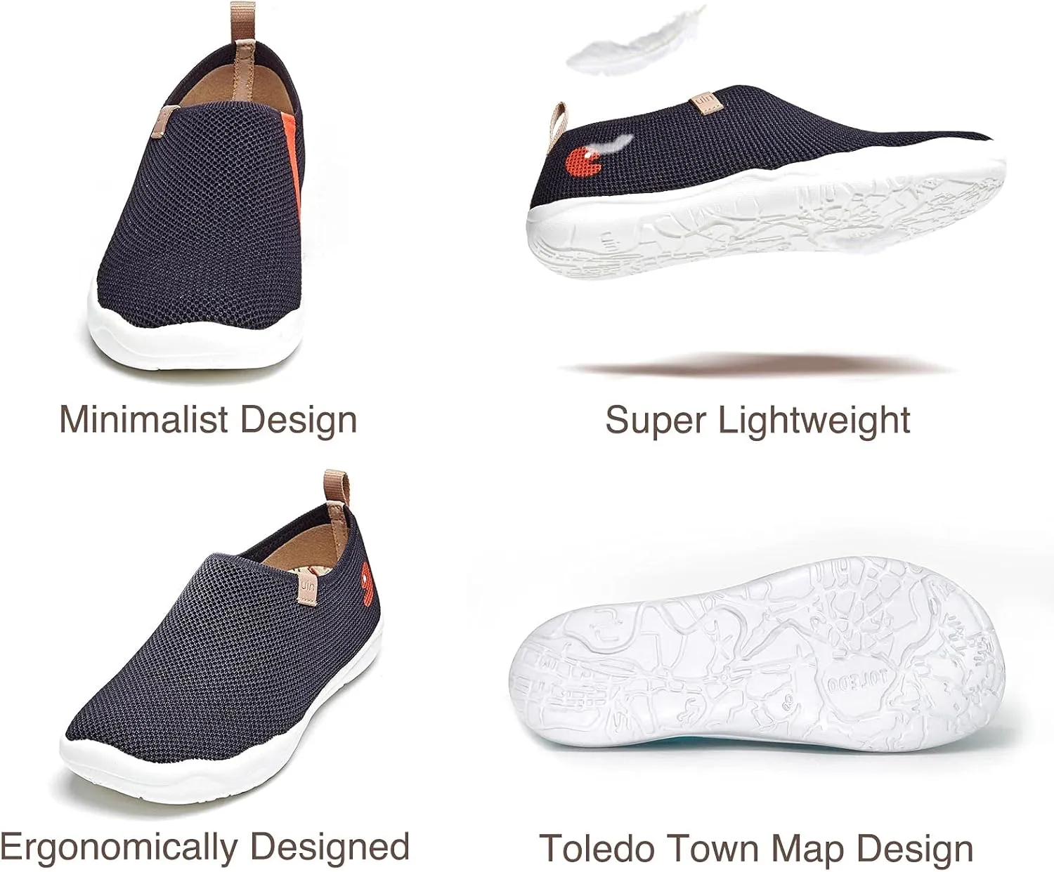 UIN Men's Walking Travel Shoes Slip On Canvas Casual Loafers Lightweight Comfort Fashion Sneaker Happy Doggies