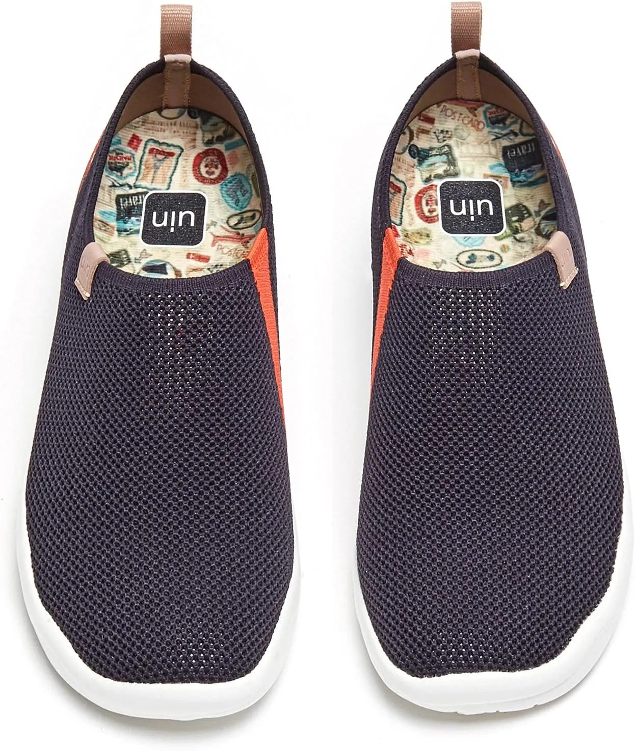 UIN Men's Walking Travel Shoes Slip On Canvas Casual Loafers Lightweight Comfort Fashion Sneaker Happy Doggies