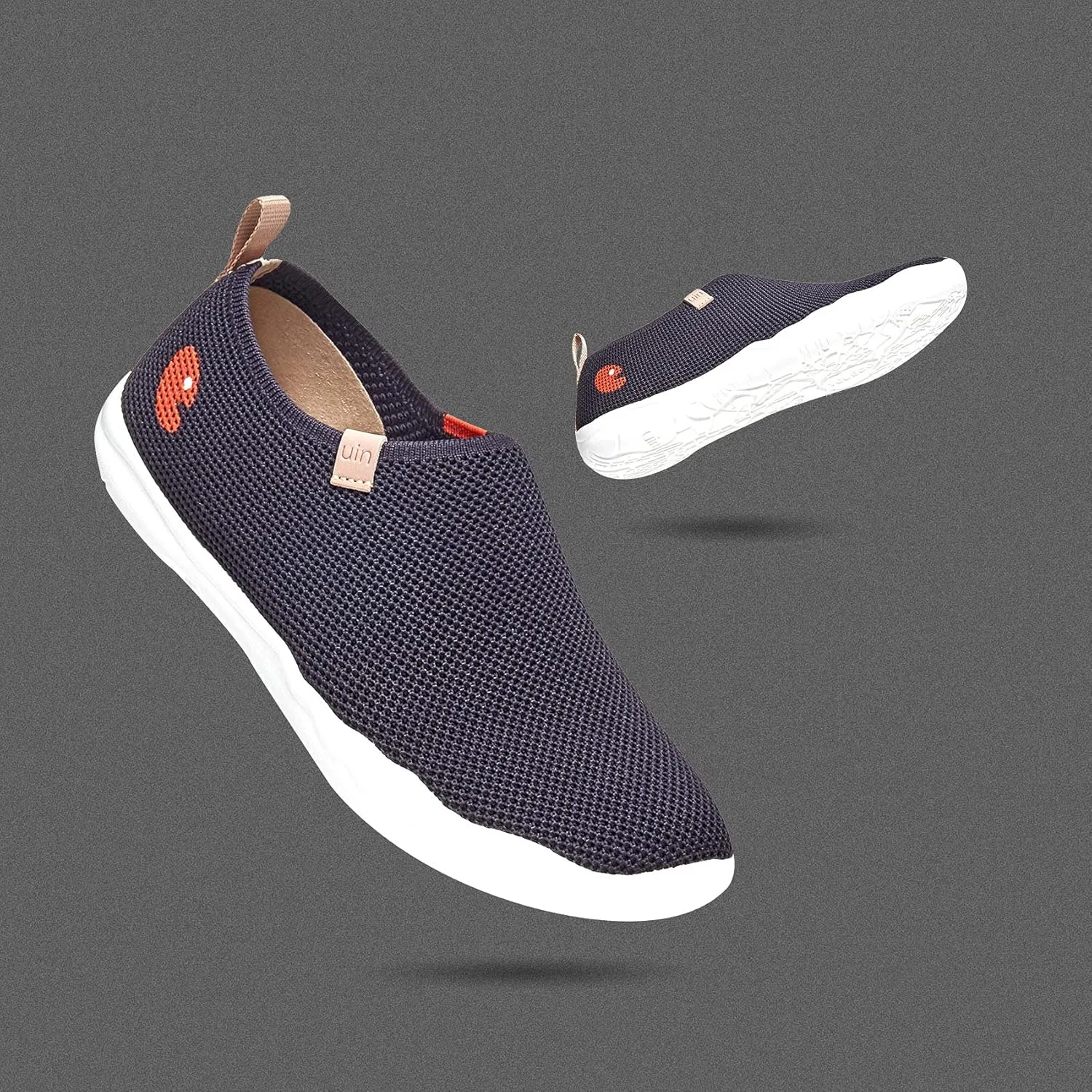 UIN Men's Walking Travel Shoes Slip On Canvas Casual Loafers Lightweight Comfort Fashion Sneaker Happy Doggies