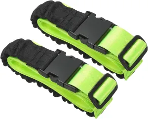 uxcell Luggage Straps with Stretch Straps 2" x 73", 2 Pack Adjustable Suitcase Belt Strap with Buckle for Travel Bag Closure Identify, Green