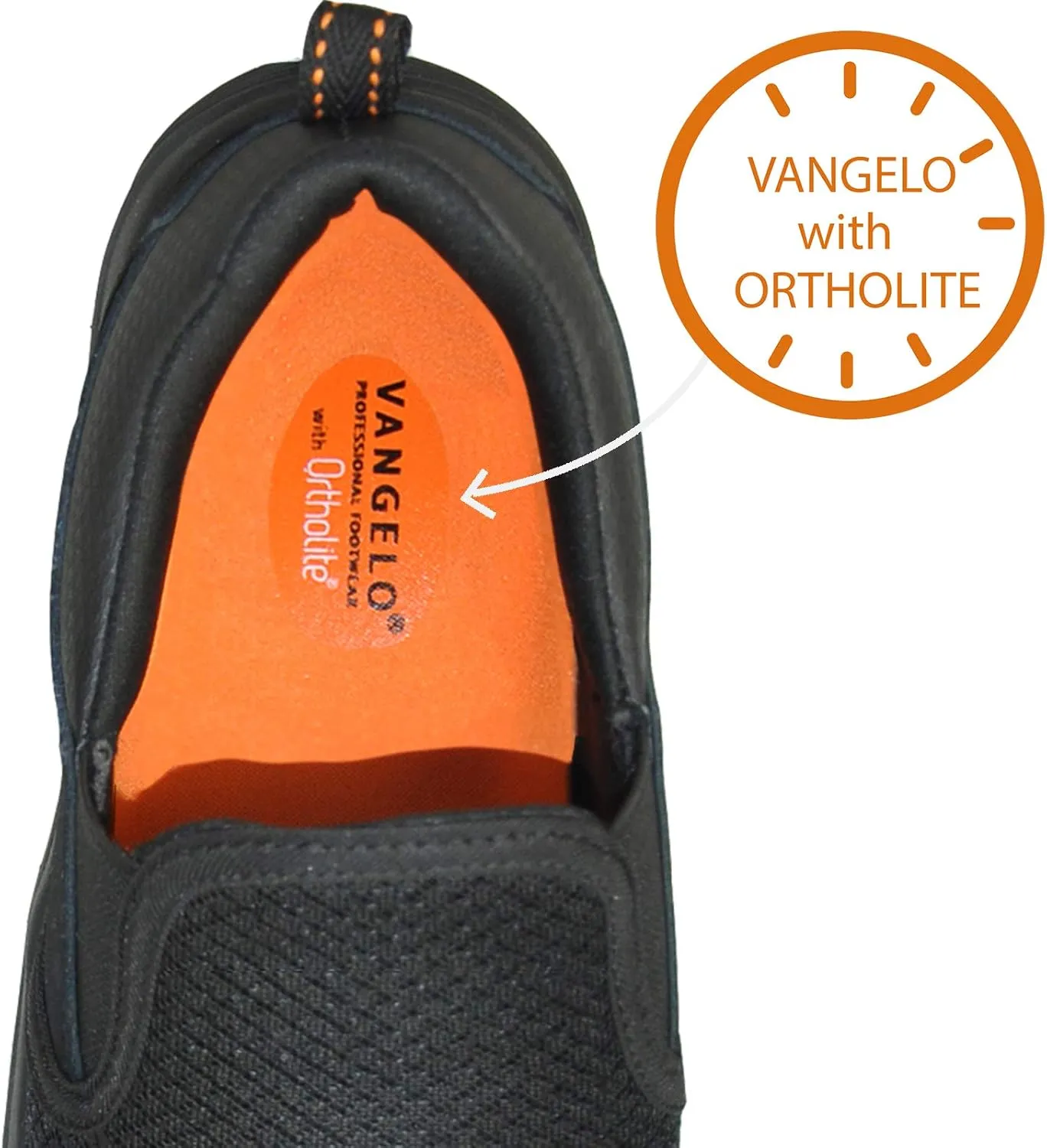 VANGELO Women Professional Slip Resistant Work Sneaker Shoe for Food Service Health Care Nurse AVA and ARIA Black