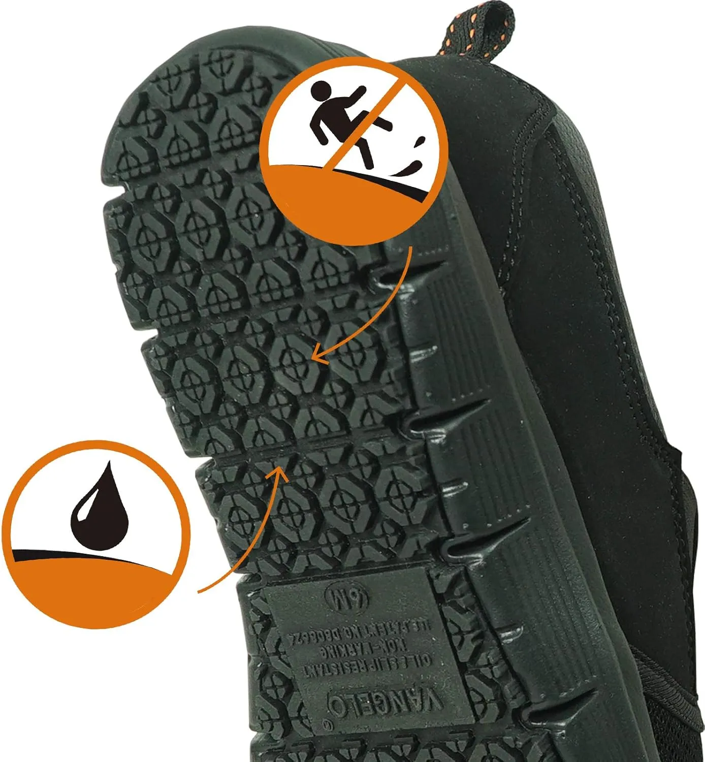 VANGELO Women Professional Slip Resistant Work Sneaker Shoe for Food Service Health Care Nurse AVA and ARIA Black