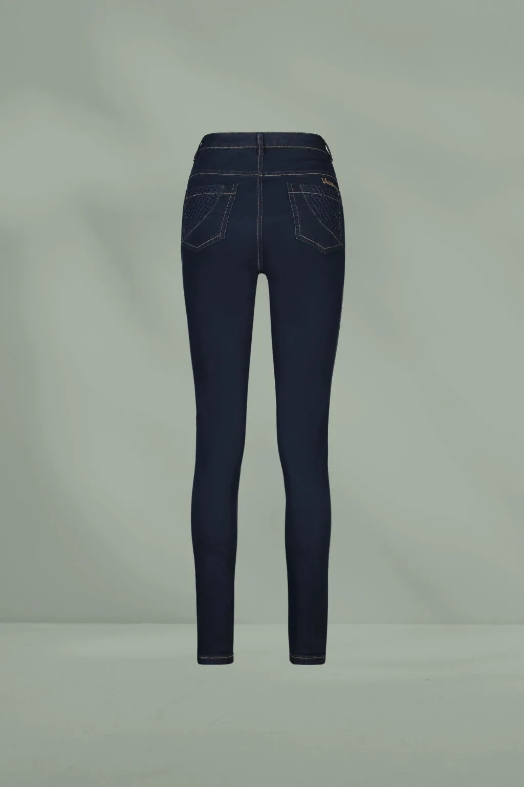 Vassalli Skinny Leg Basket Weave Jeans Indigo