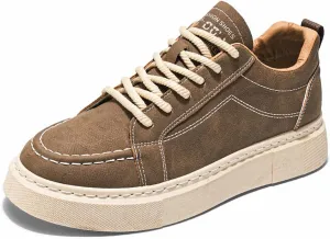 VAXAV Men's Fashion Low Top PU Flats Sneakers Skate Walking Driving Shoes