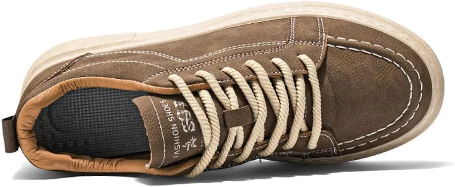 VAXAV Men's Fashion Low Top PU Flats Sneakers Skate Walking Driving Shoes