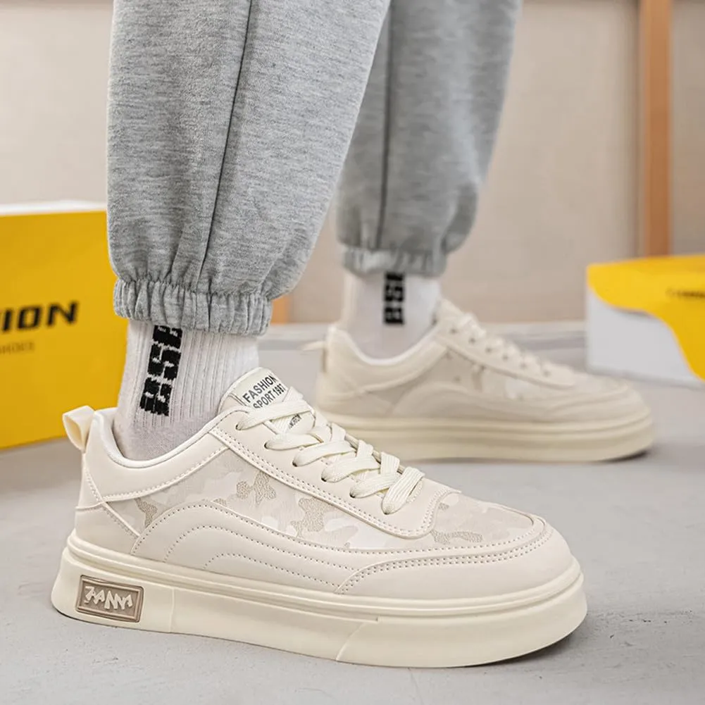 VAXAV Men's Fashion Low Top PU Flats Sneakers Skate Walking Driving Shoes