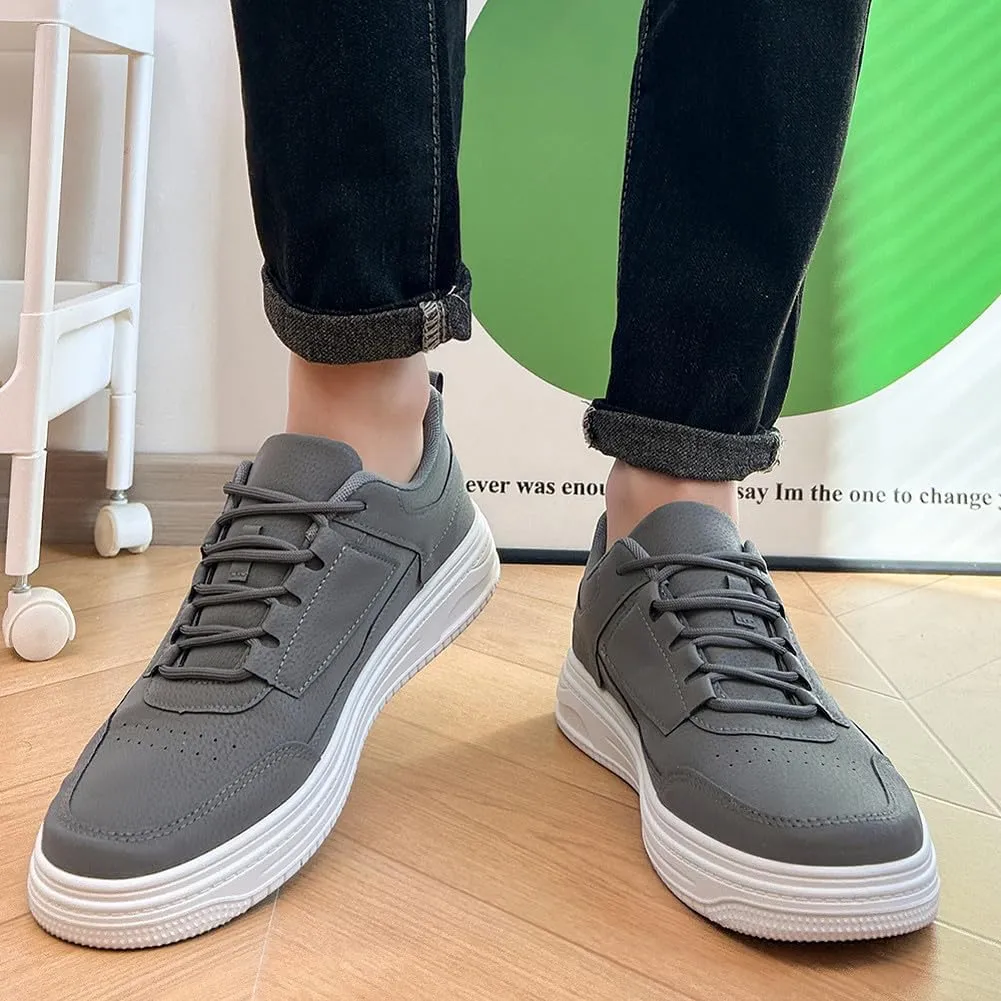 VAXAV Men's Fashion Low Top PU Flats Sneakers Skate Walking Driving Shoes