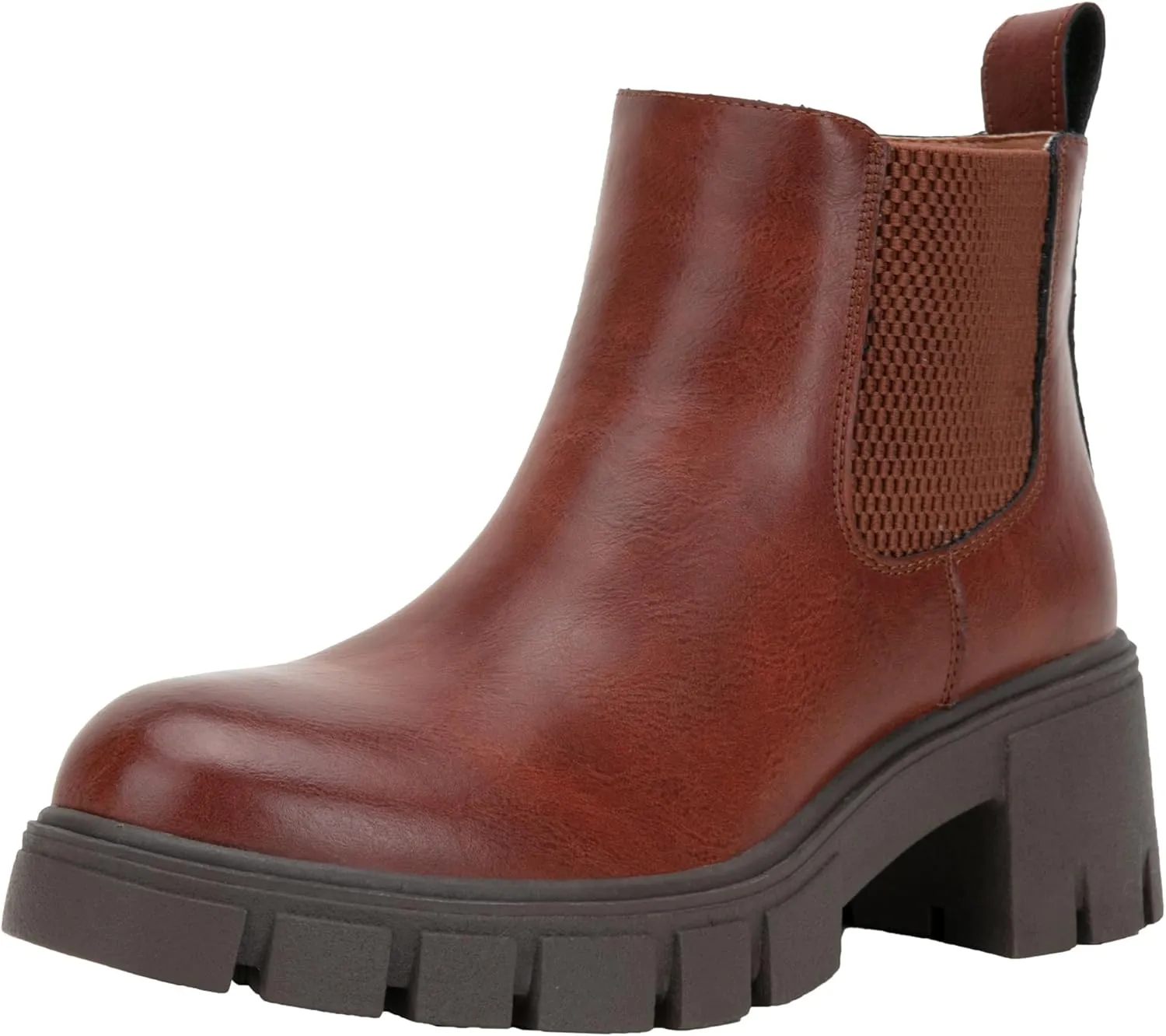 Vepose Women's 936 Chelsea Ankle Boots Platform Lug Sole Elastic Slip on Booties