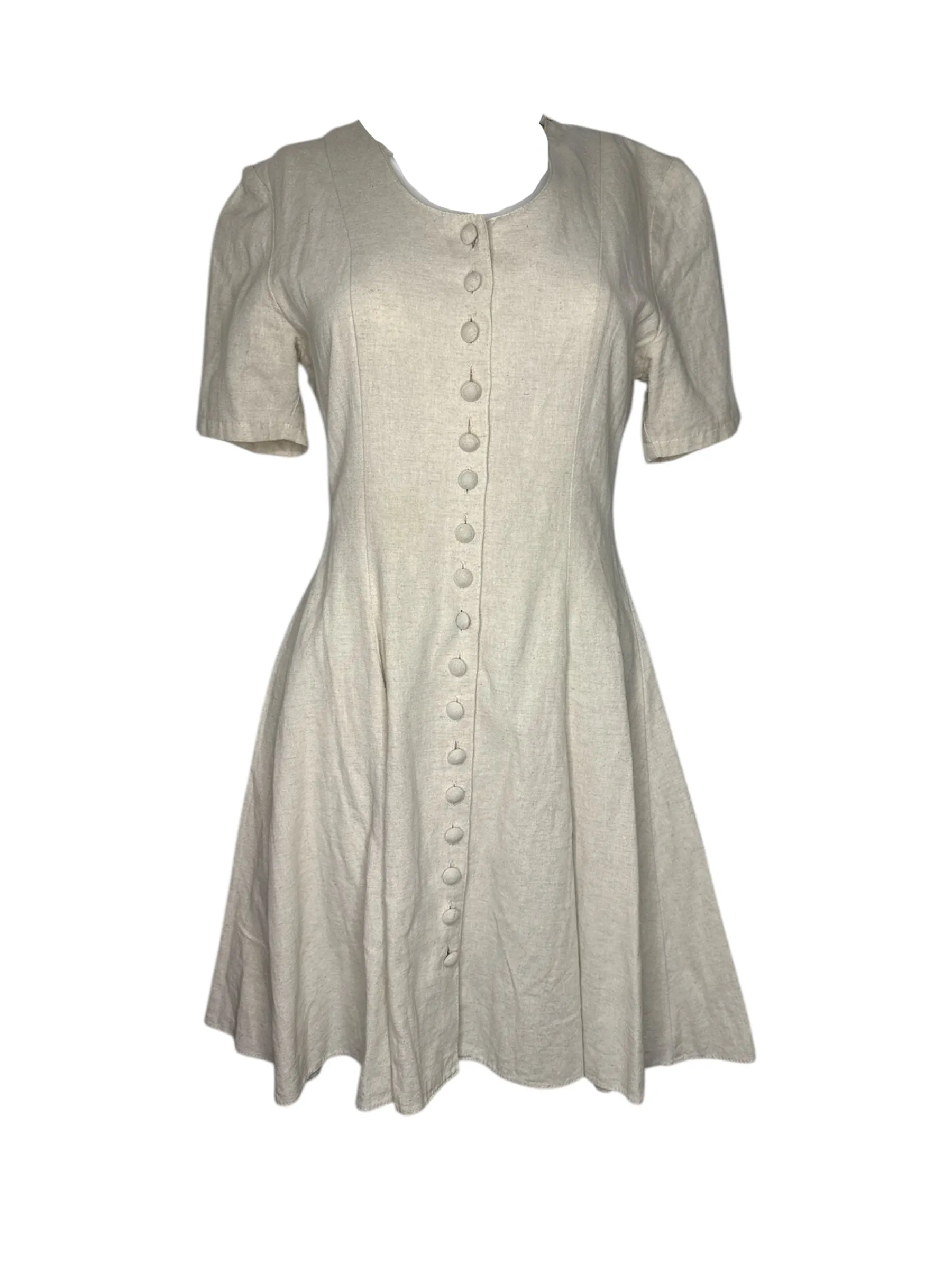 Vintage Beige Skater Dress