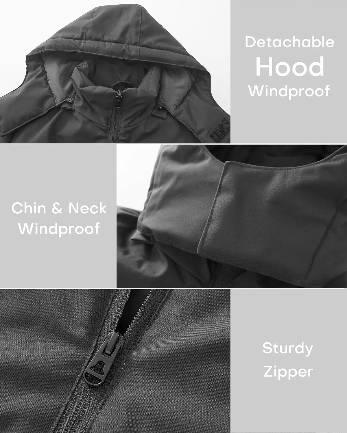 wantdo Boys Winter Coat Waterproof windbreaker Snow Ski Jacket Warm Thick Rain Jacket Kids Coats with Removable Hood