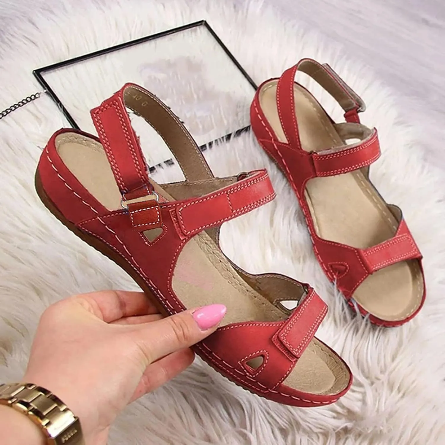 Wedge Sandals for Women Summer Orthopedic Sandals Arch Support Walking Sandals Comfortable Dressy Beach Sandals
