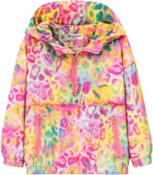 WELAKEN Lightweight Pullover Quarter-Zip Jacket for Girls Kids & Toddler II Girls'Print Water-Resistant Jacket