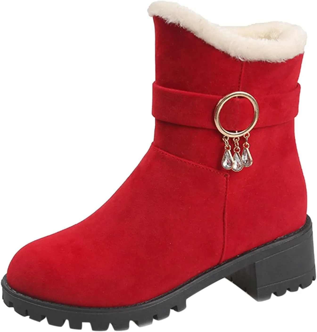 Winter Boots for Women 2023 Trendy Fall Womens Black Winter Snow Boots Womens Wide Toe Snow Boots Mid Calf Winter Boots for Women Low Heel Botas De Invierno Para Mujer Pie Ancho