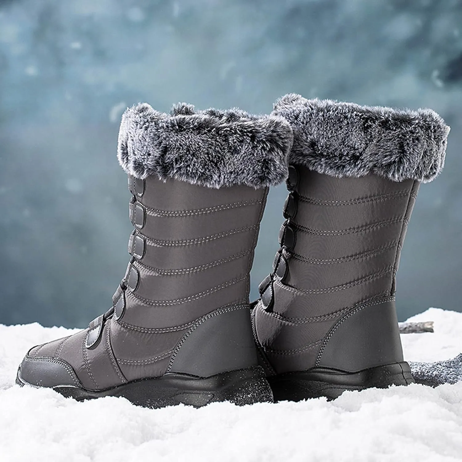 Winter Boots for Women Wide Width 11 Short Waterproof Winter Boots for Woman Womens Winter Boots Waterproof Warm Woman Winter Boots Knee High Wide Calf Snow Shoes for Women Extra Wide