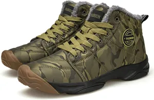 Winter Leather Ankle Boots Men Casual Shoes Outdoor Waterproof Work Tooling Men Hiking Boots Sneakers Warm Military Boots