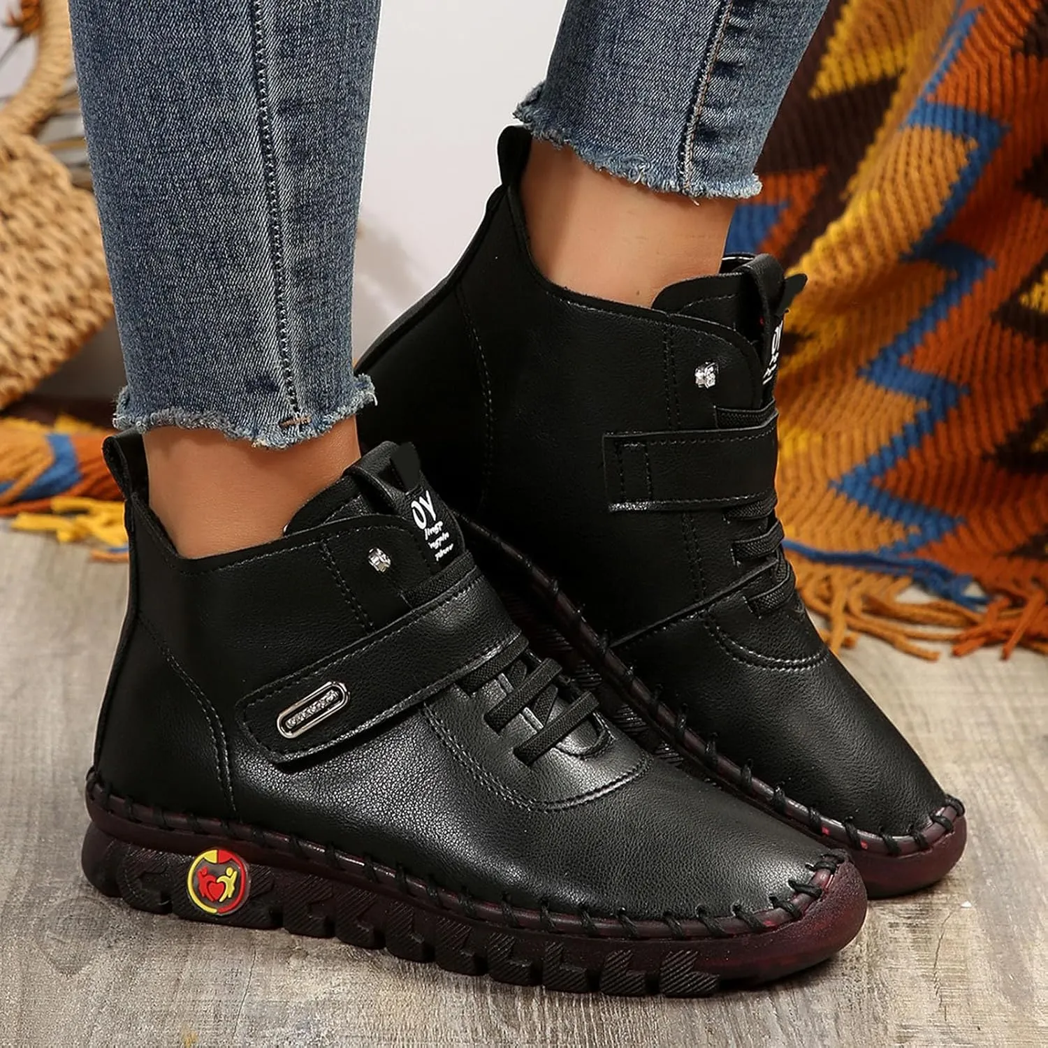 Womens Boots Fuzzy Fur Lined Insulated Warm Fashion Winter Boots for Women Thick Sole Anti-Slip Ankle Boots